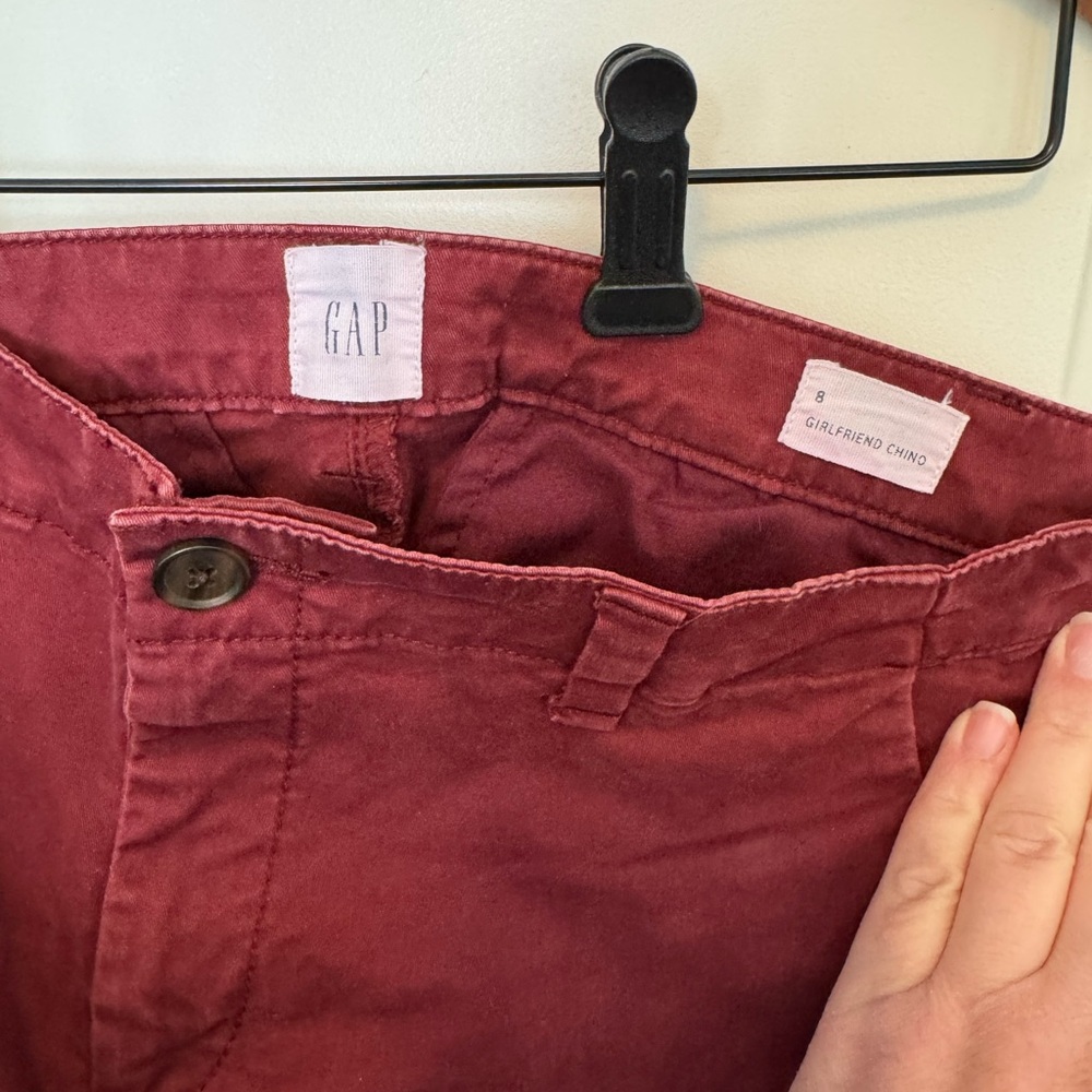 GAP Burgundy Girlfriend Chinos Size 8